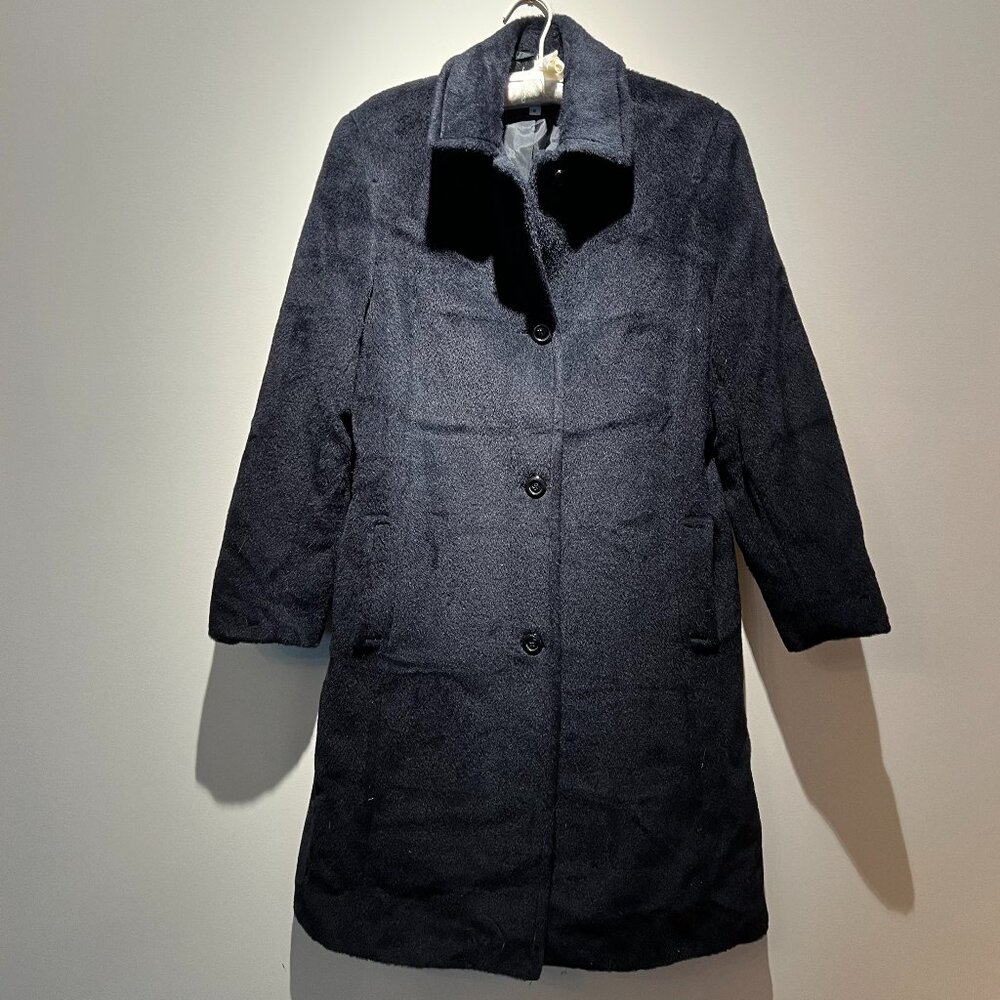 Bill Blass Signature Black Alpaca Coat, Sz 8, Used; Good Condition